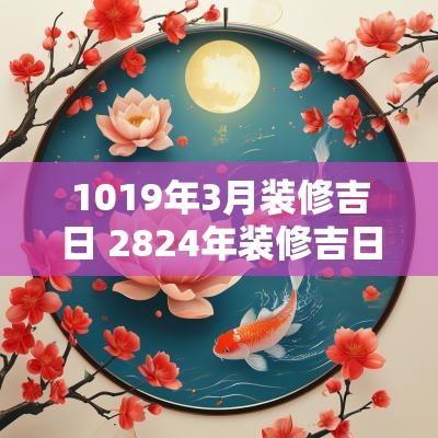 1019年3月装修吉日 2824年装修吉日