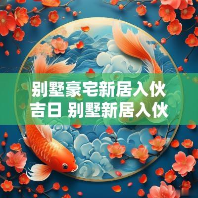 别墅豪宅新居入伙吉日 别墅新居入伙贺词
