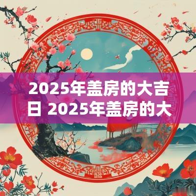 2025年盖房的大吉日 2025年盖房的大吉日是哪天
