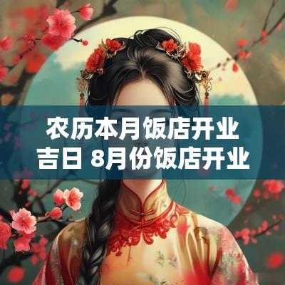 农历本月饭店开业吉日 8月份饭店开业黄道吉日