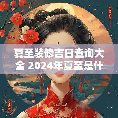 夏至装修吉日查询大全 2025年夏至是什么是黄道吉日