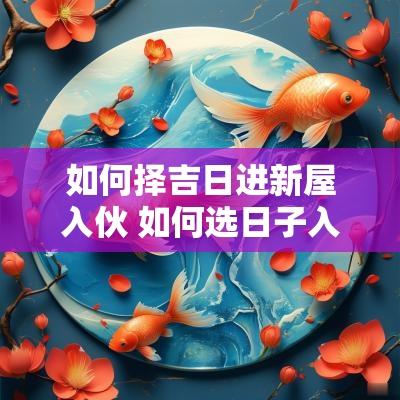 如何择吉日进新屋入伙 如何选日子入新居