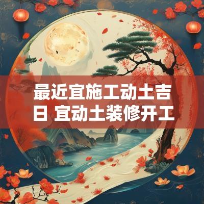 最近宜施工动土吉日 宜动土装修开工日子