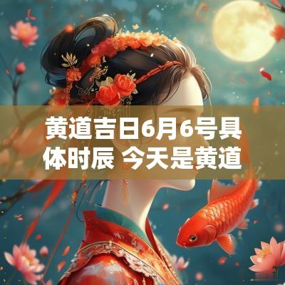 黄道吉日6月6号具体时辰 今天是黄道吉日吗,哪个时辰最好