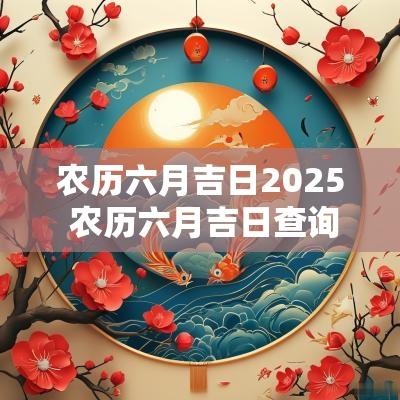 农历六月吉日2025 农历六月吉日查询2025年结婚