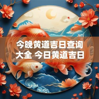 今晚黄道吉日查询大全 今日黄道吉日查询2025