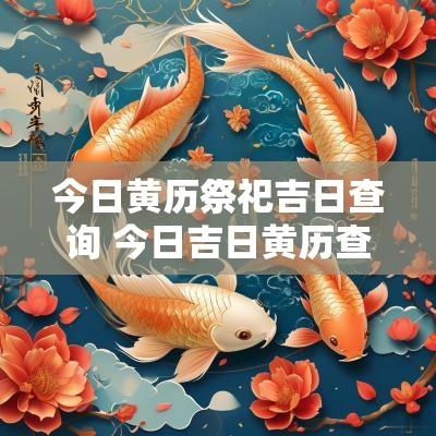今日黄历祭祀吉日查询 今日吉日黄历查询2025年