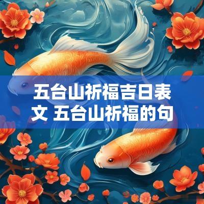 五台山祈福吉日表文 五台山祈福的句子