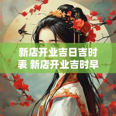 新店开业吉日吉时表 新店开业吉时早上几点最好