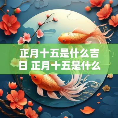 正月十五是什么吉日 正月十五是什么节日有哪些禁忌