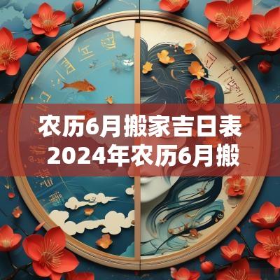 农历6月搬家吉日表 2025年农历6月搬家最佳时间