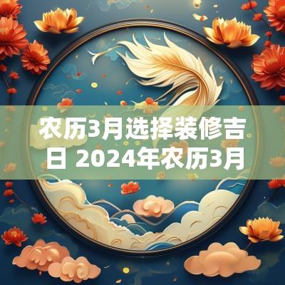 农历3月选择装修吉日 2025年农历3月装修开工黄道吉日