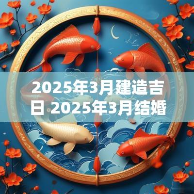 2025年3月建造吉日 2025年3月结婚吉日一览表