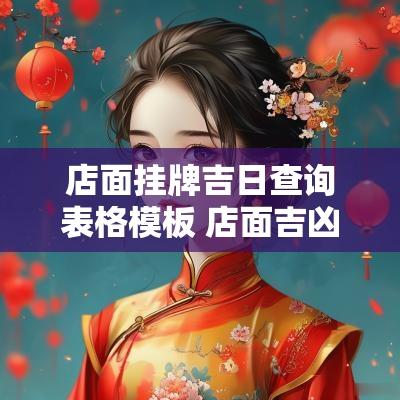 店面挂牌吉日查询表格模板 店面吉凶免费查询