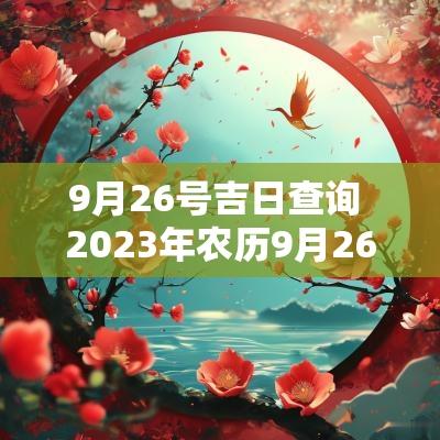 9月26号吉日查询 2025年农历9月26日黄道吉日查询