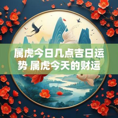 属虎今日几点吉日运势 属虎今天的财运和运势如何