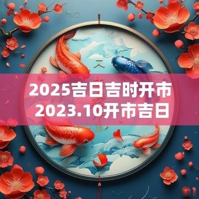 2025吉日吉时开市 2025.10开市吉日吉时查询