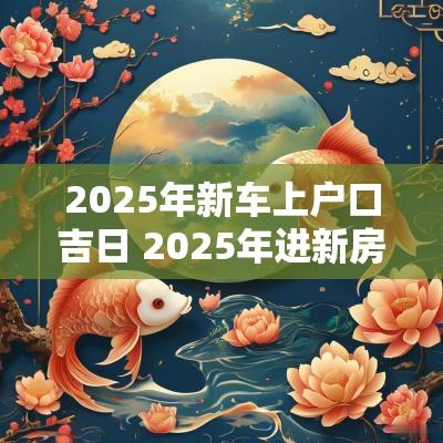 2025年新车上户口吉日 2025年进新房的黄道吉日有哪些