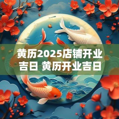 黄历2025店铺开业吉日 黄历开业吉日查询2025