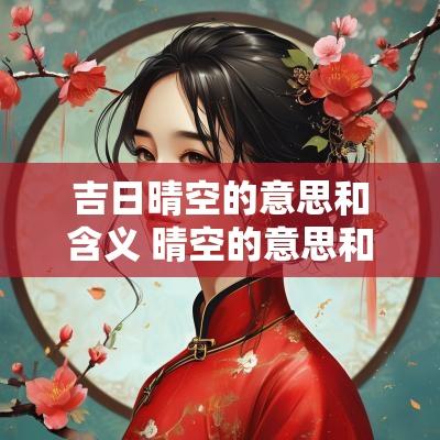 吉日晴空的意思和含义 晴空的意思和含义