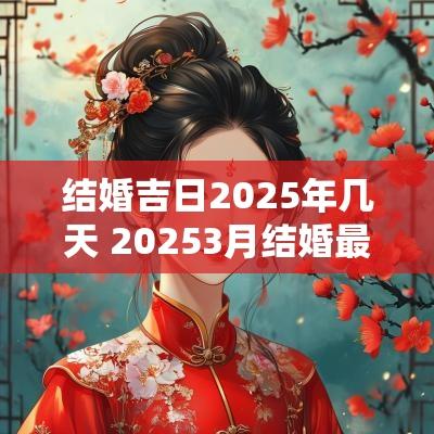 结婚吉日2025年几天 20253月结婚最佳黄道吉日一览表