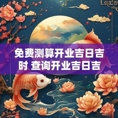 免费测算开业吉日吉时 查询开业吉日吉时