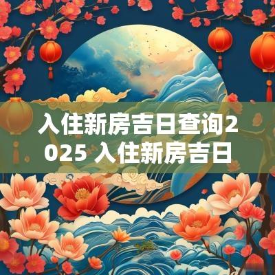 入住新房吉日查询2025 入住新房吉日2025
