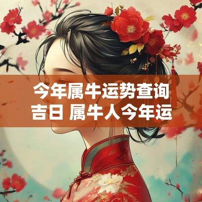 今年属牛运势查询吉日 属牛人今年运势2025年每月运势