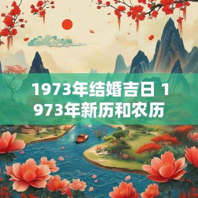 1973年结婚吉日 1973年新历和农历