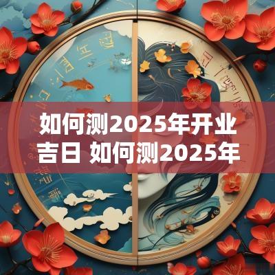 如何测2025年开业吉日 如何测2025年开业吉日和时间