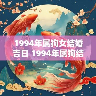 1994年属狗女结婚吉日 1994年属狗结婚吉日2025