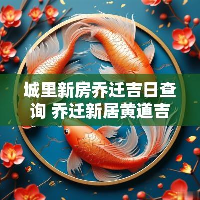 城里新房乔迁吉日查询 乔迁新居黄道吉日查询