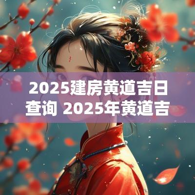 2025建房黄道吉日查询 2025年黄道吉日查询