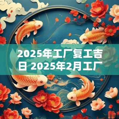 2025年工厂复工吉日 2025年2月工厂开工吉日