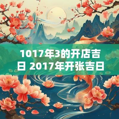 1017年3的开店吉日 2017年开张吉日查询