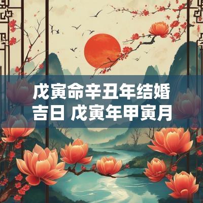 戊寅命辛丑年结婚吉日 戊寅年甲寅月辛丑日男命