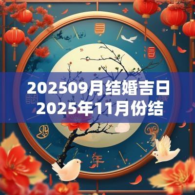 202509月结婚吉日 2025年11月份结婚黄道吉日一览表