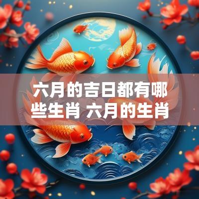 六月的吉日都有哪些生肖 六月的生肖有哪几个