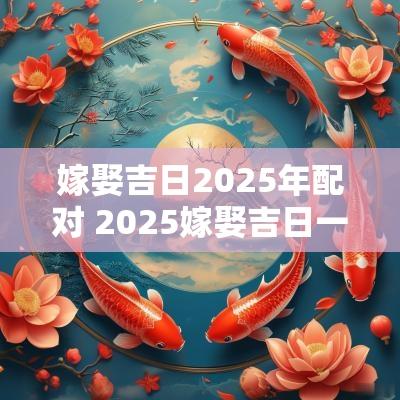 嫁娶吉日2025年配对 2025嫁娶吉日一览表大全