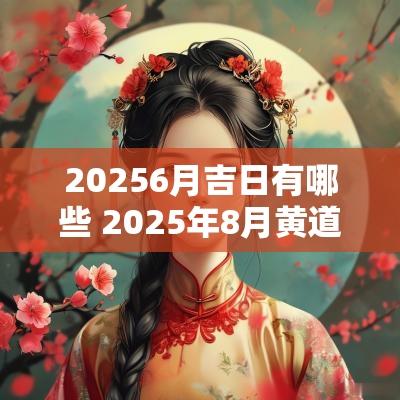 20256月吉日有哪些 2025年8月黄道吉日