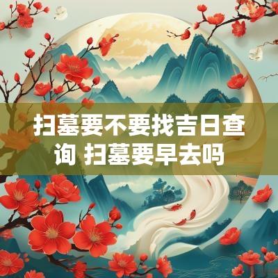 扫墓要不要找吉日查询 扫墓要早去吗