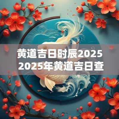 黄道吉日时辰2025 2025年黄道吉日查询