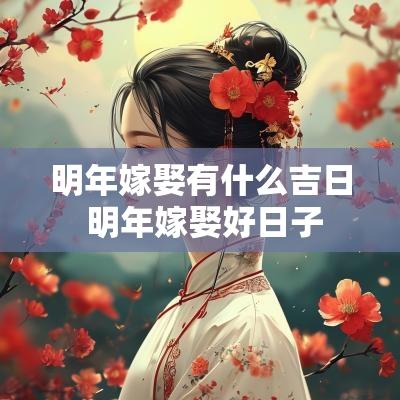 明年嫁娶有什么吉日 明年嫁娶好日子
