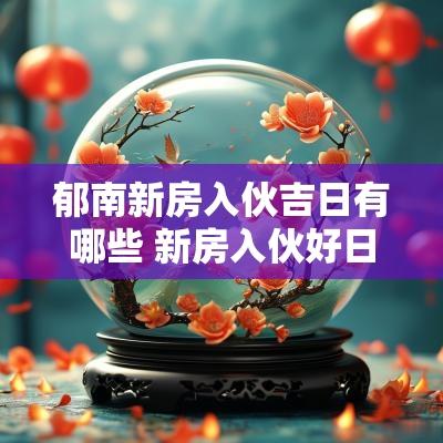 郁南新房入伙吉日有哪些 新房入伙好日子