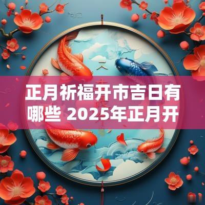 正月祈福开市吉日有哪些 2025年正月开市吉日