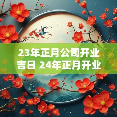 23年正月公司开业吉日 24年正月开业黄道吉日