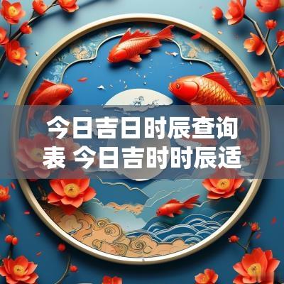 今日吉日时辰查询表 今日吉时时辰适宜查询老黄历
