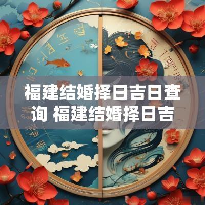 福建结婚择日吉日查询 福建结婚择日吉日查询大全