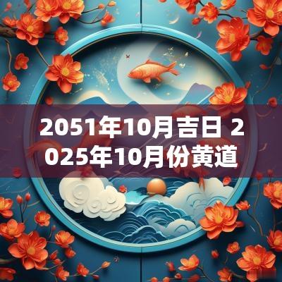 2051年10月吉日 2025年10月份黄道吉日有哪几天