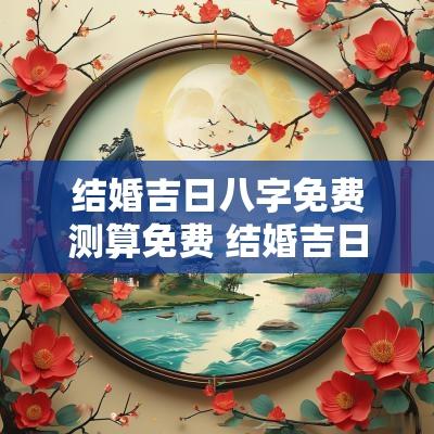 结婚吉日八字免费测算免费 结婚吉日八字免费测算日子